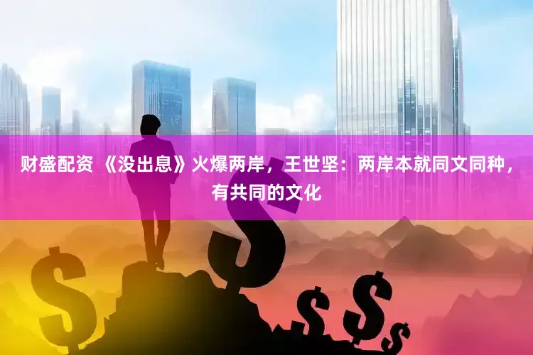 财盛配资 《没出息》火爆两岸，王世坚：两岸本就同文同种，有共同的文化